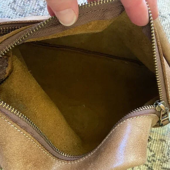 Vintage Roots Villager Tribe Brown Leather Purse with Long Adjustable Strap - Picture 7 of 11